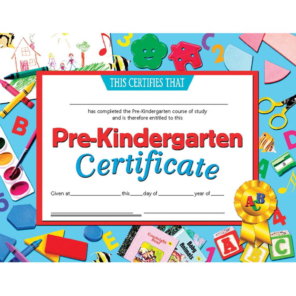 H-VA699 - Certificates Pre-Kindergarten 30 Pk 8.5 X 11 Inkjet Laser in Certificates