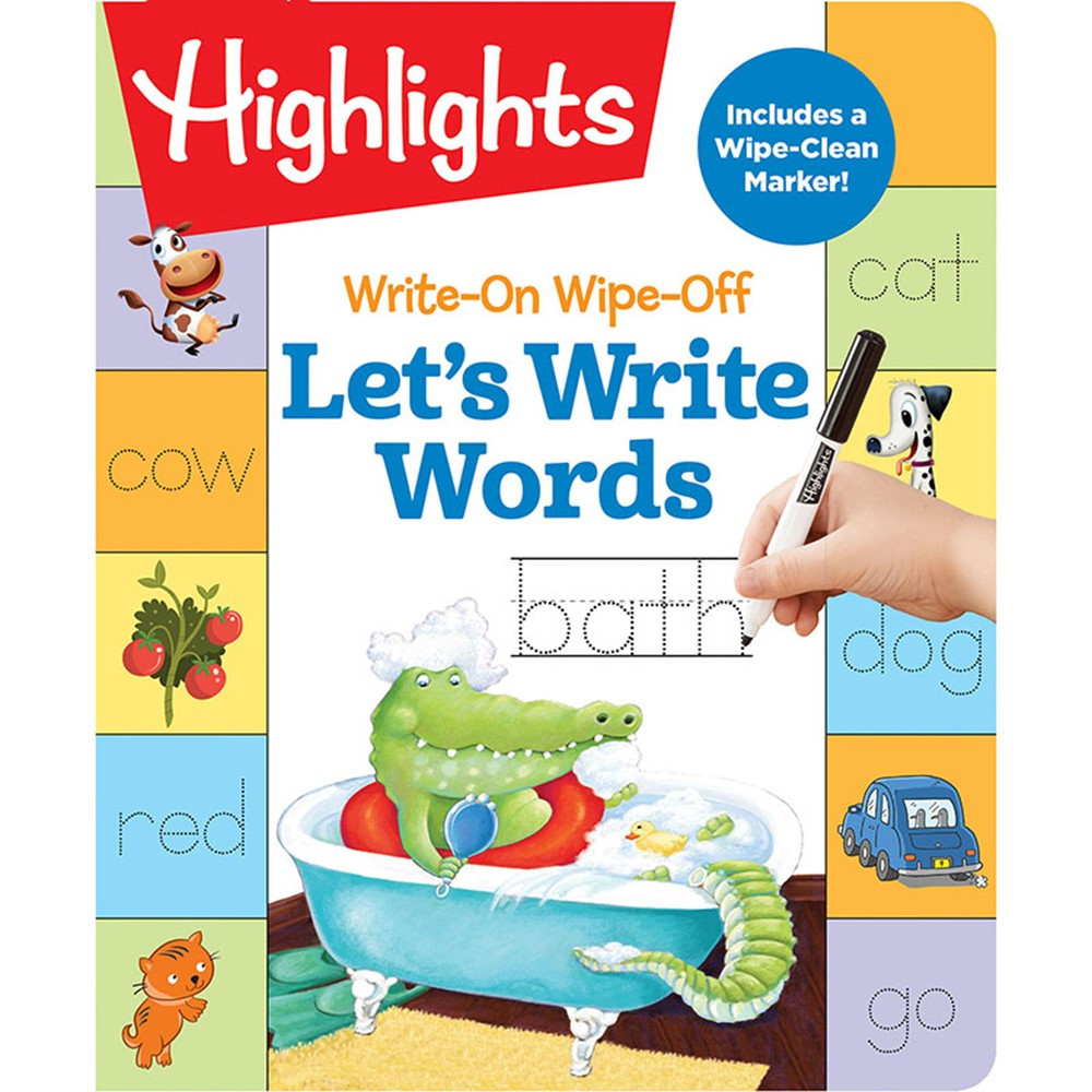 Let's Write Words Write-On Wipe-Off Fun to Learn Activity Book - HFC9781629799230 | Highlights For Children | Handwriting Skills