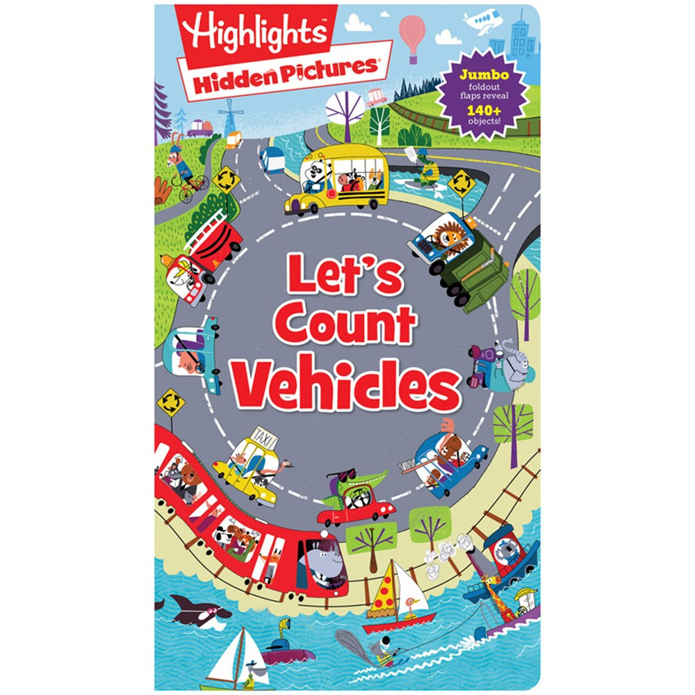Foldout-Fun Puzzle Books, Let's Count Vehicles - HFC9781684372638 | Highlights For Children | Counting