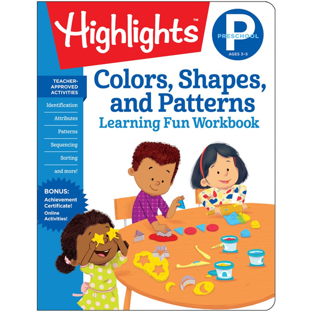 Learning Fun Workbooks, Preschool Colors, Shapes & Patterns - HFC9781684372829 | Highlights For Children | Patterning