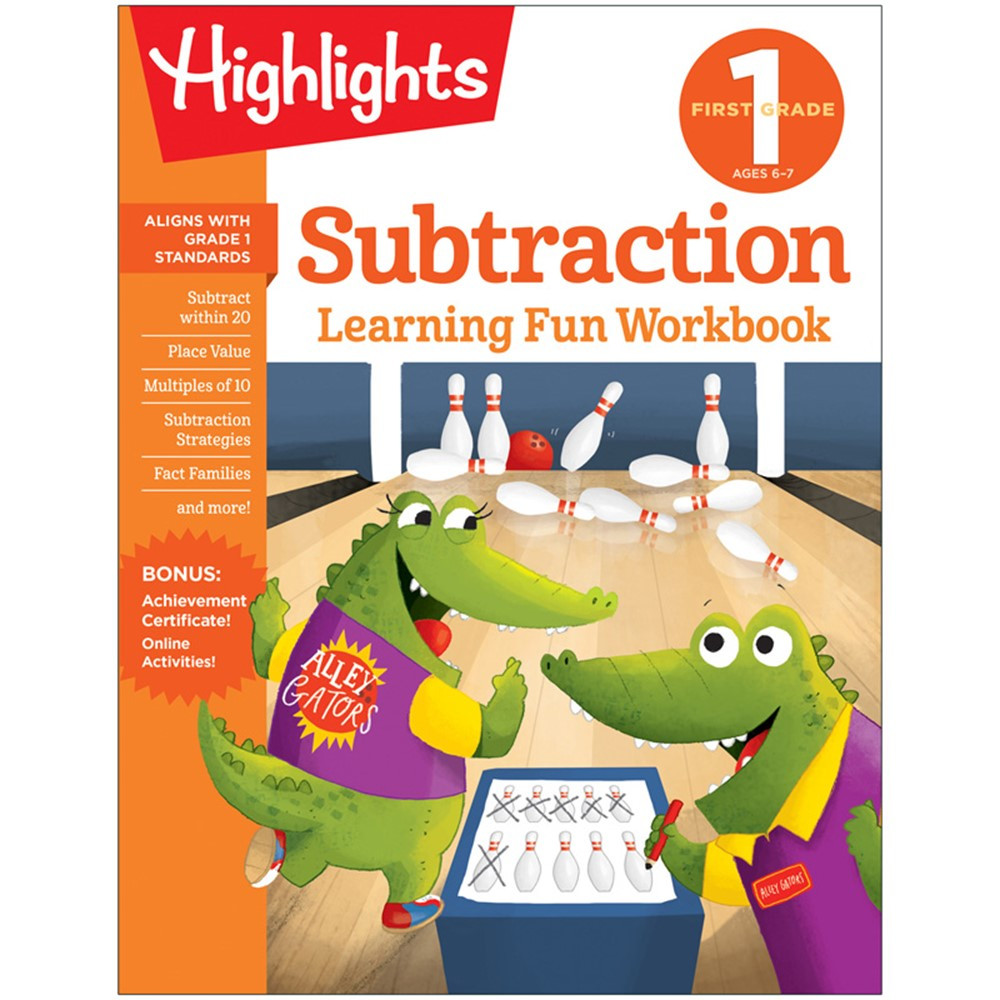 Learning Fun Workbooks, First Grade Subtraction - HFC9781684379279 | Highlights For Children | Addition & Subtraction