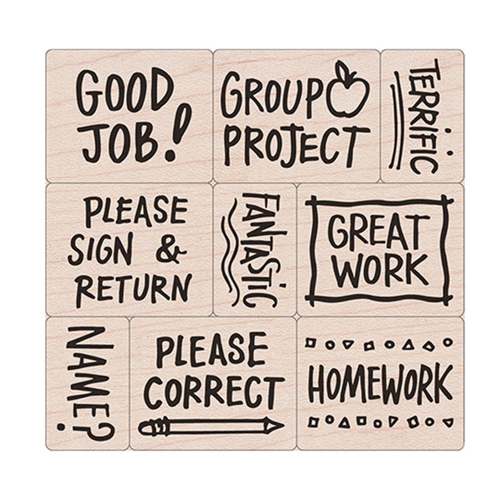 Big 'n' Little Notes From The Teacher Stamps, Set of 9 - HOALL251 | Hero Arts | Stamps & Stamp Pads