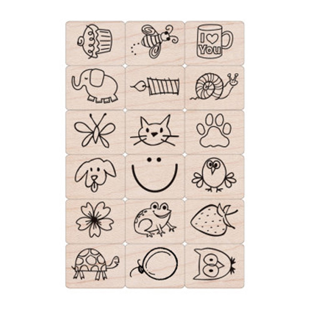 Ink 'n' Stamp Fun Stuff Stamps, Set of 18 - HOALL330 | Hero Arts | Stamps & Stamp Pads