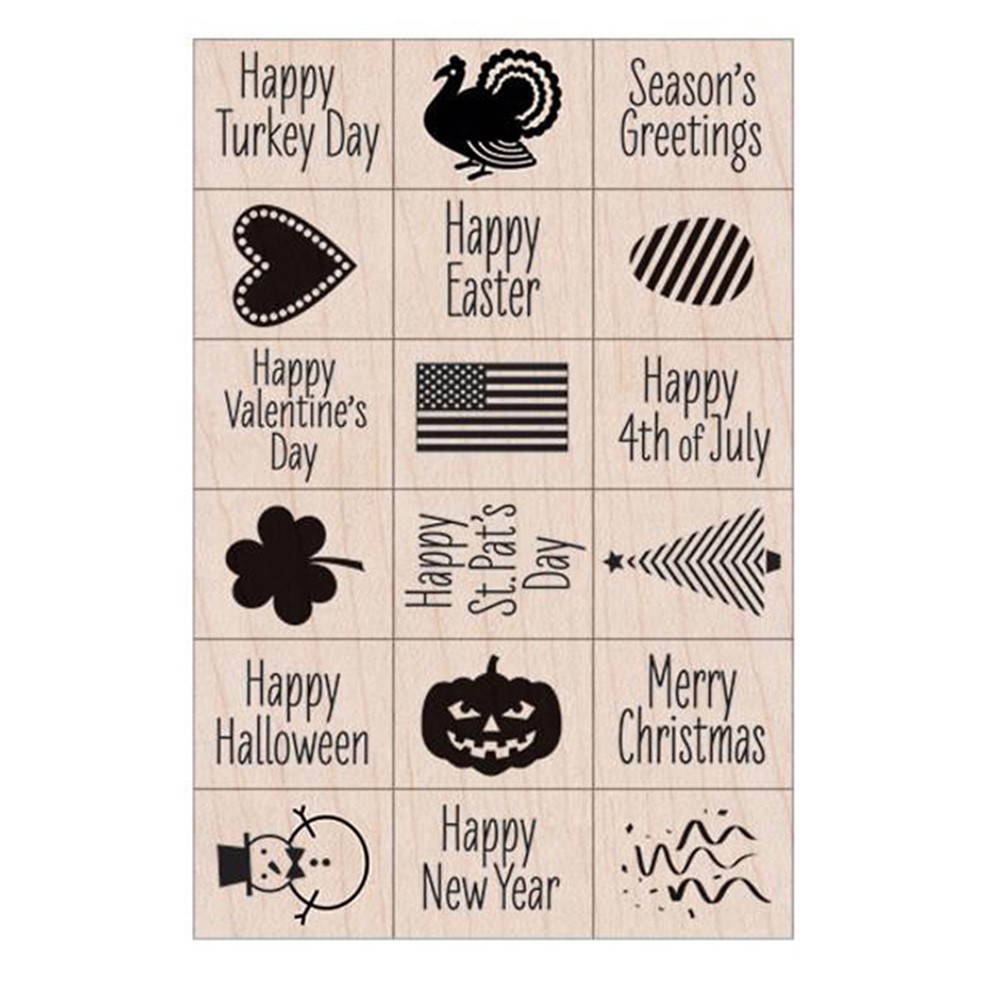 Ink 'n' Stamp A Year of Holidays Stamps, Set of 18 - HOALL809 | Hero Arts | Stamps & Stamp Pads