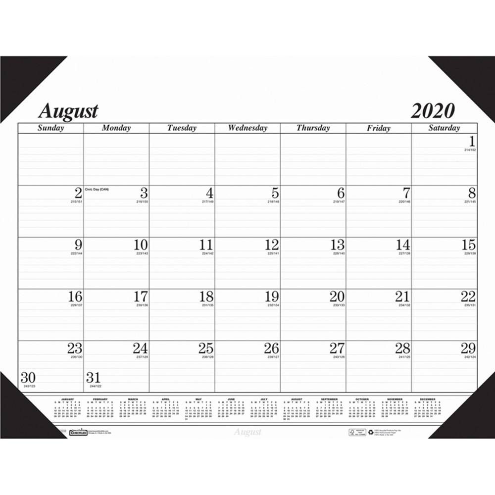 HOD12802 - Academic Economy Desk Pad 17-Month Aug-Dec in Calendars