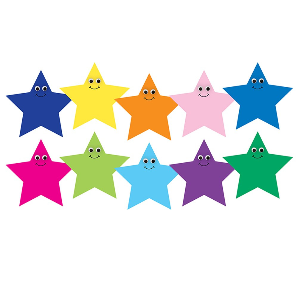 HYG33756 - 7In Multicolor Happy Stars Die Cut Accents in Accents
