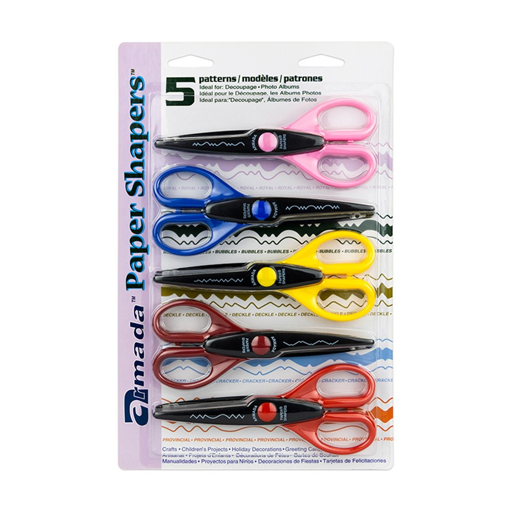 Paper Shapers Decorative Scissors 5-Pack, Set 2 - HYG7006C, Hygloss  Products Inc.