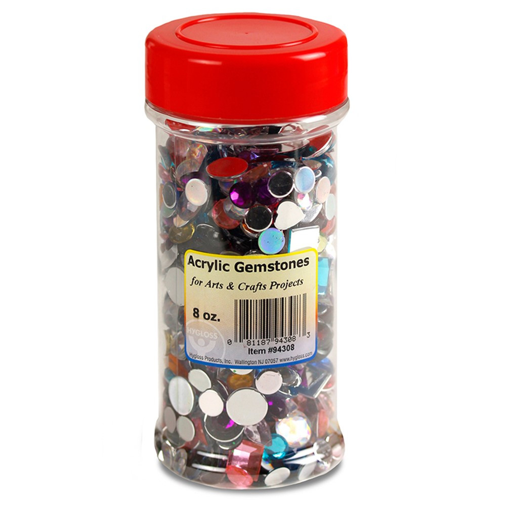 Hygloss Multicolor Acrylic Gemstones, 8 oz. - HYG94308 | Hygloss Products Inc. | Beads