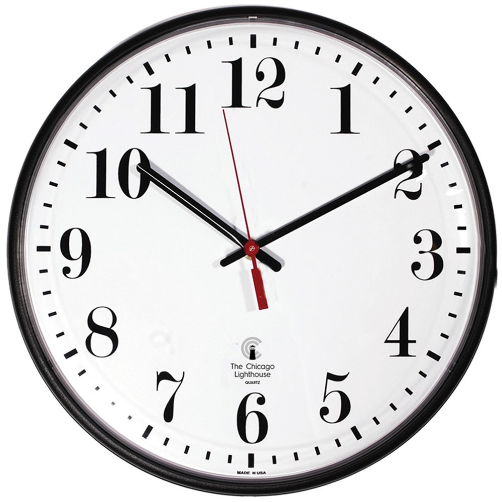 ILC67300002 - 12.75In Blk Slimline Clock Std Num 12In Dial Quartz Movement in Clocks