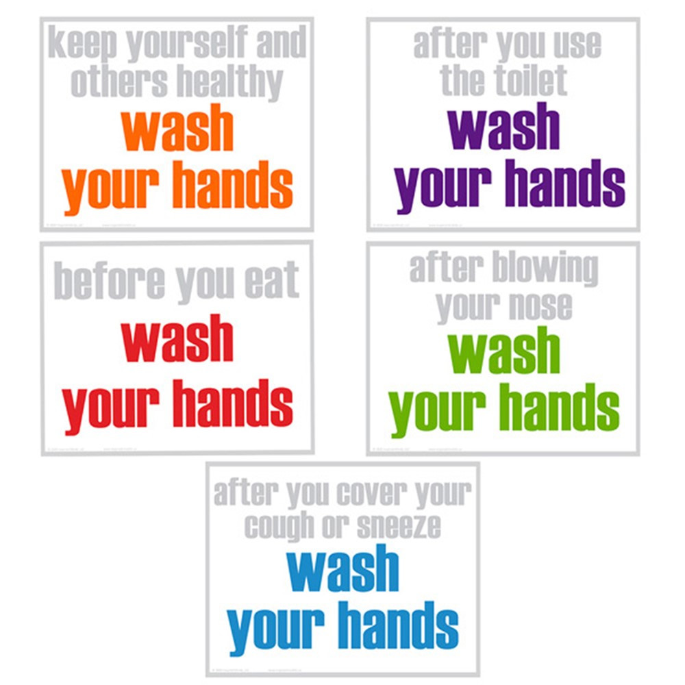 Wash Your Hands Posters, Set of 5 - ISMIMHS51P | Inspired Minds | Classroom Theme