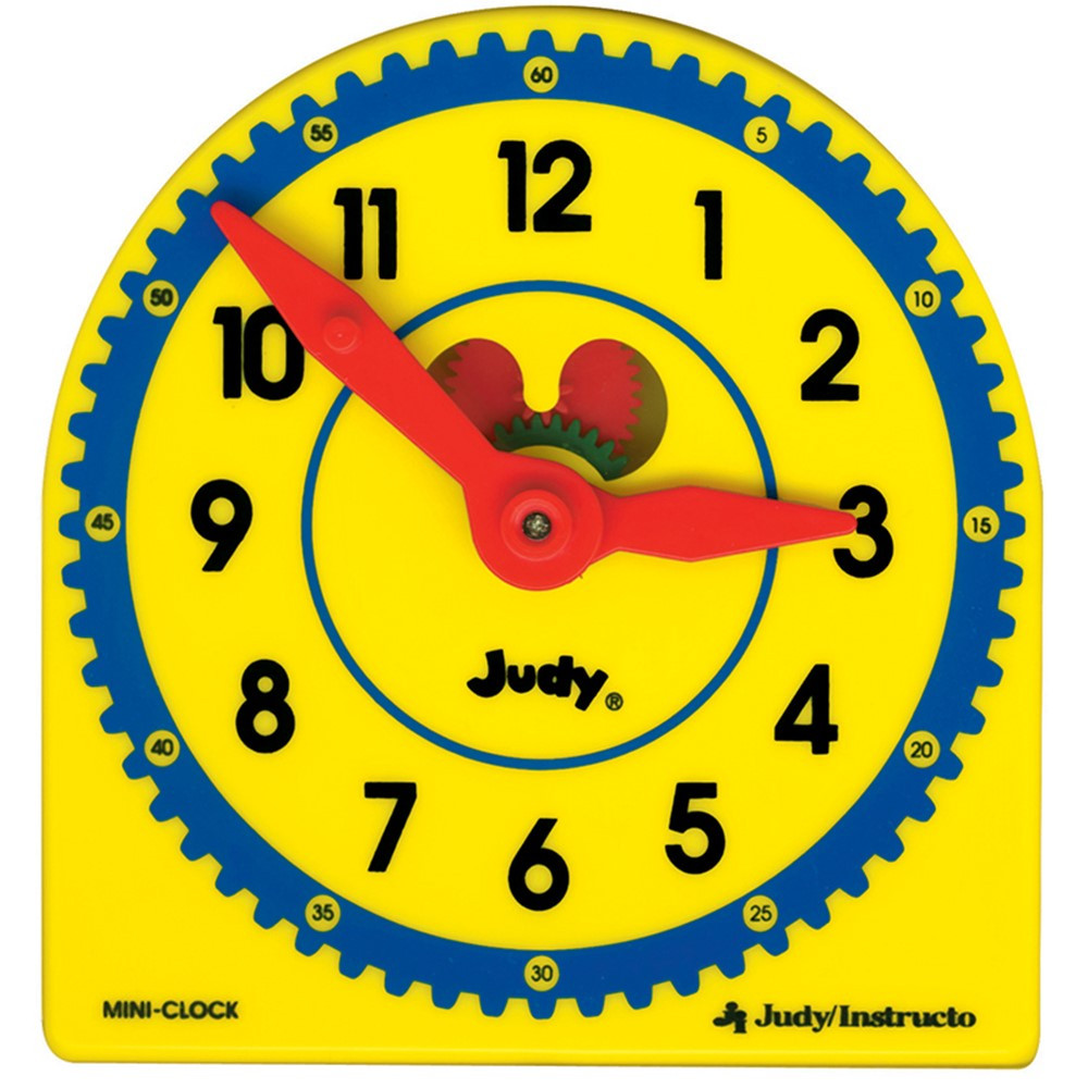 J-209052 - Judy Plastic Clock Class Pk 6-Pk 5 X 5 in Time