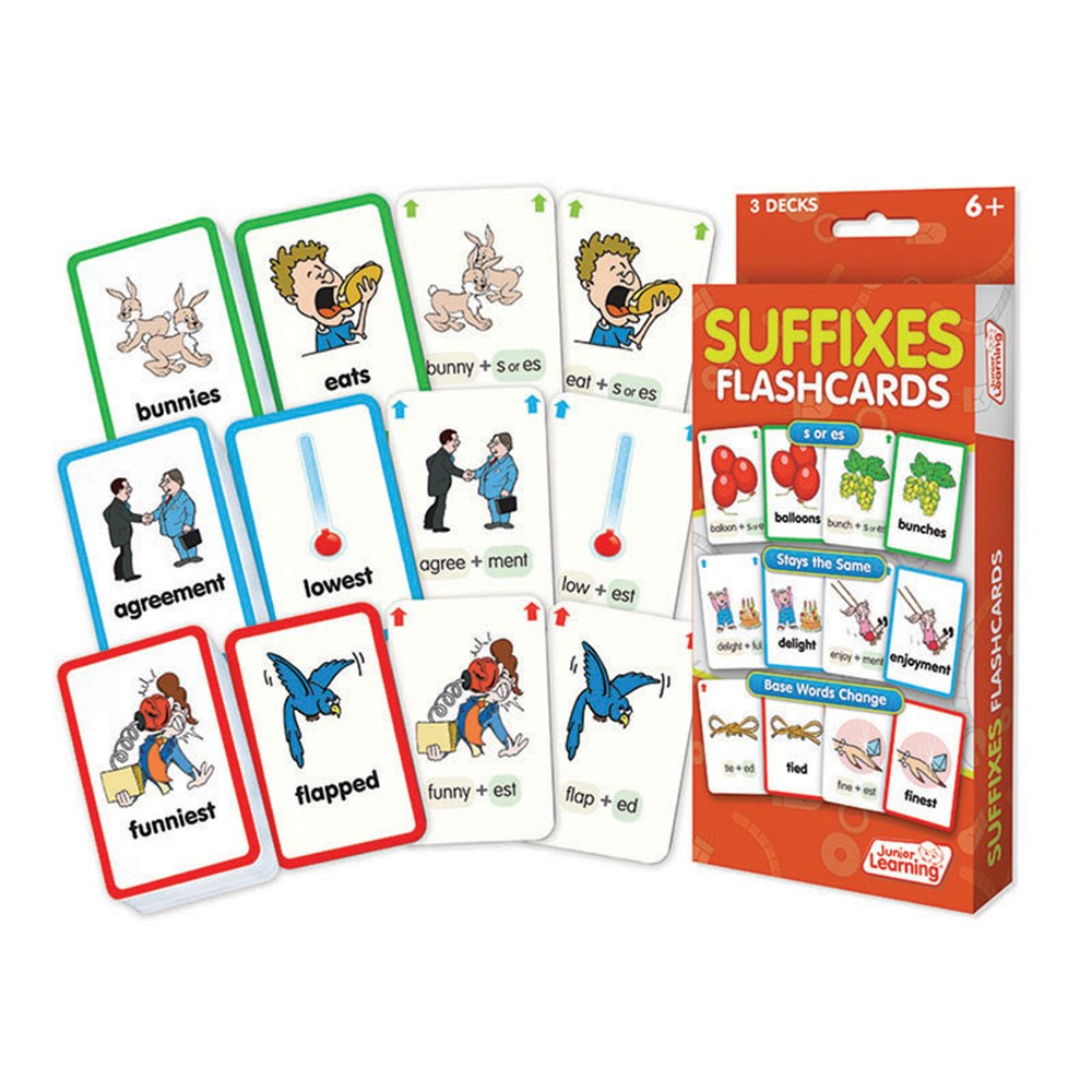 JRL215 - Suffixes Flash Cards in Phonics