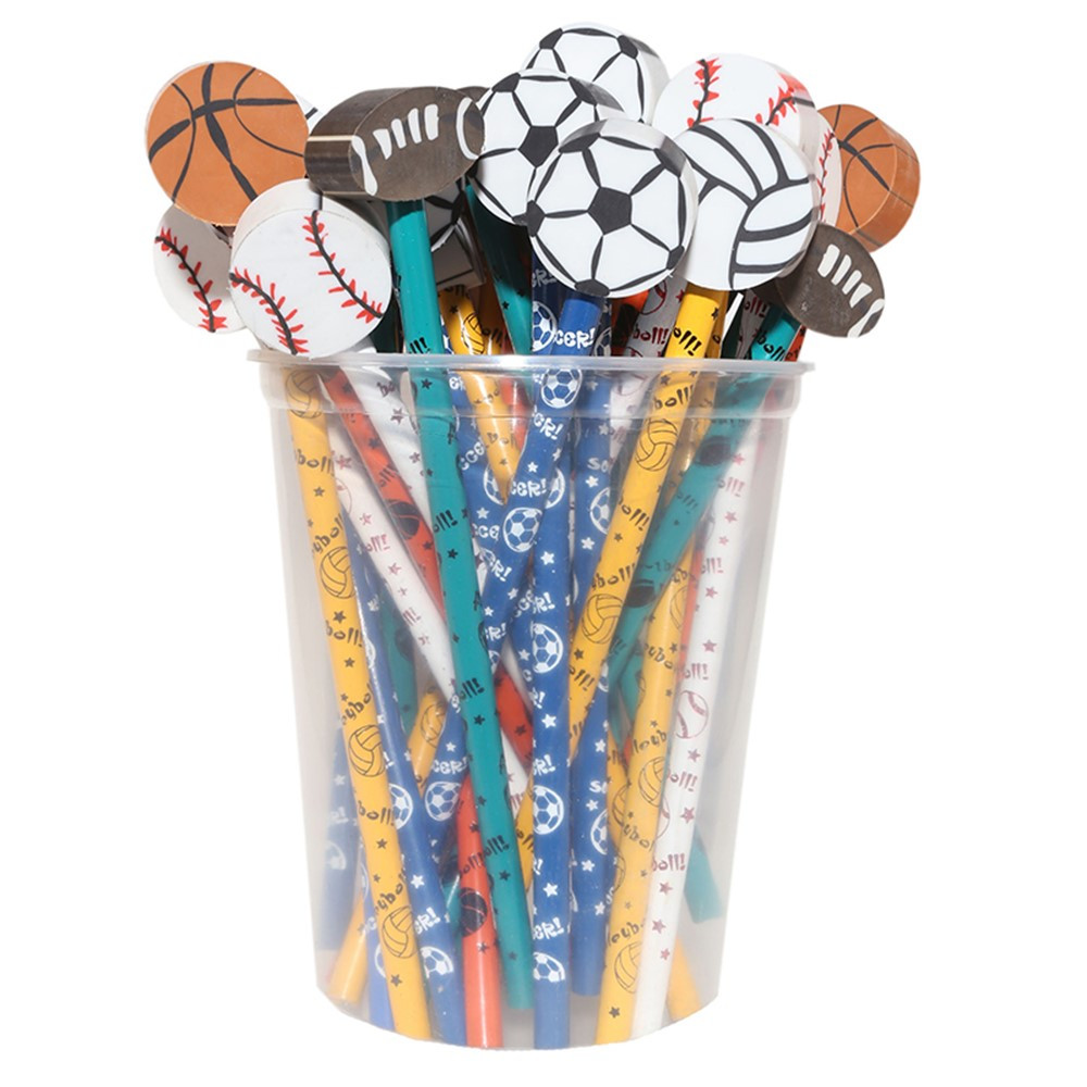 JRM52960 - Pencil And Eraser Topper Sports Writeons in Pencils & Accessories