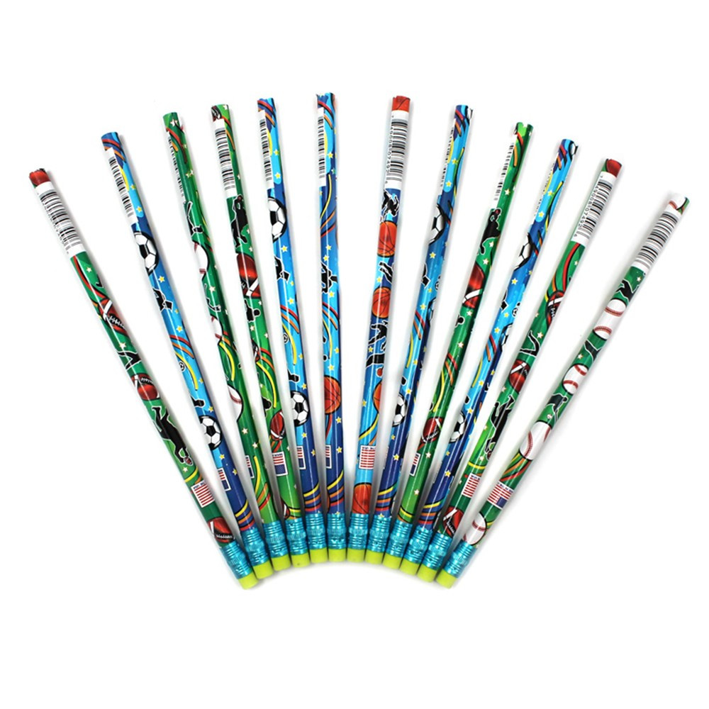 JRM7492B - Decorated Pencils Sports Asst in Pencils & Accessories