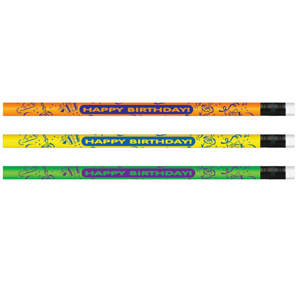 JRM7917B - Pencils Neon Happy Birthday 12/Pk in Pencils & Accessories