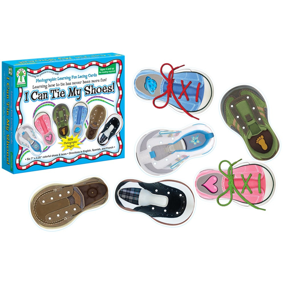 KE-846000 - Learning Fun Lacing Cards I Can Tie My Shoes in Lacing