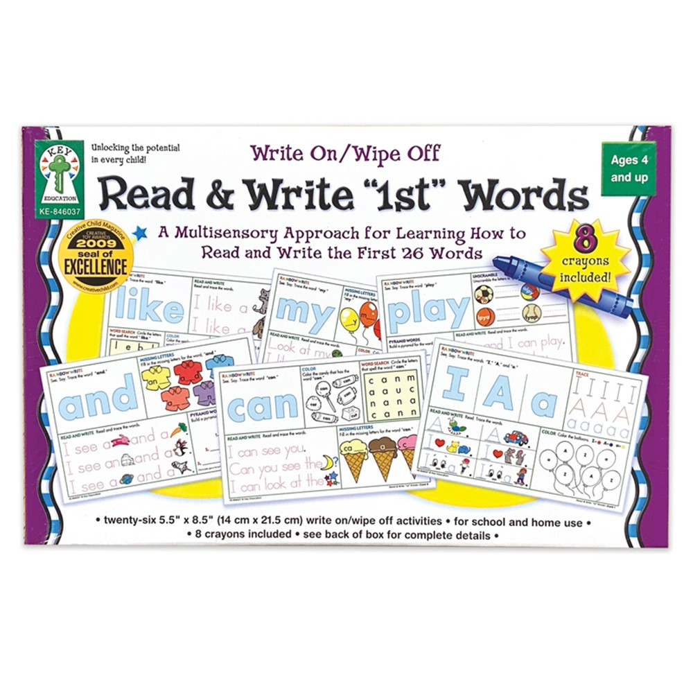 KE-846037 - Write On/Wipe Off Read & Write 1St First Words Ages 4+ in Language Arts