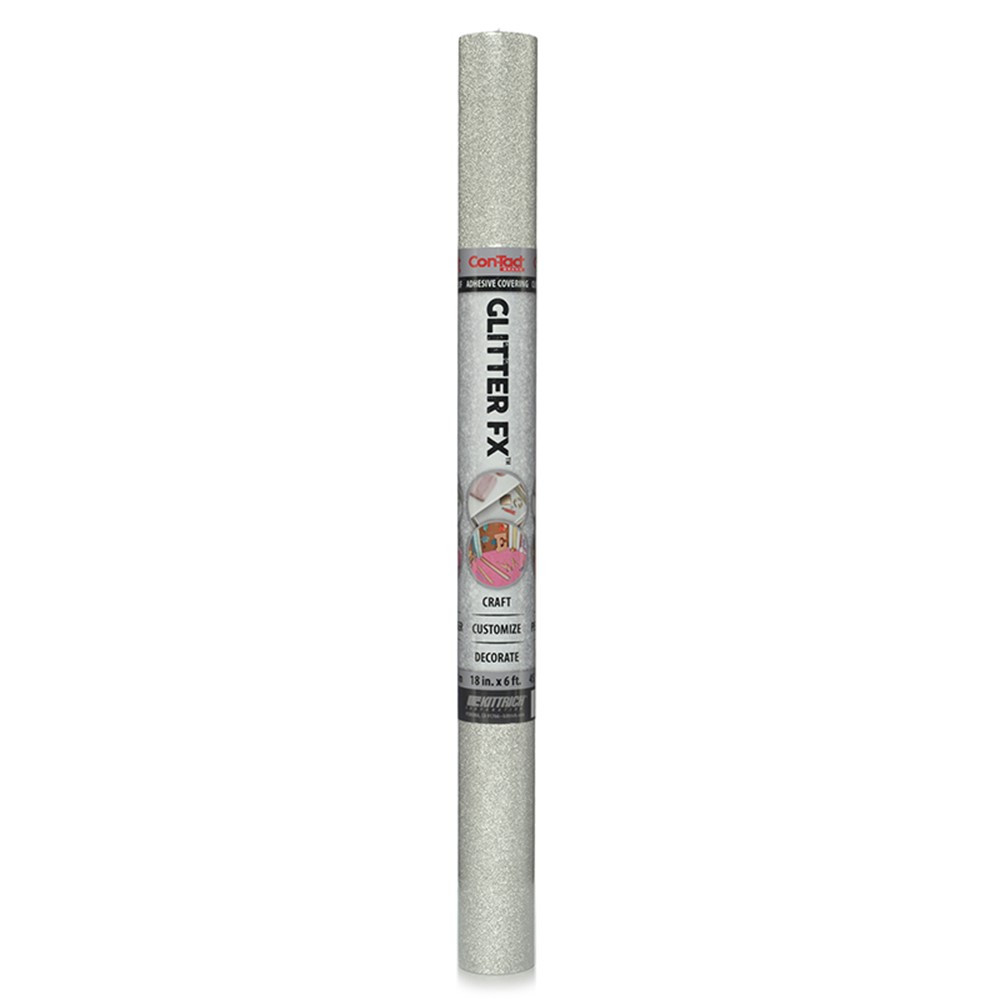 Glitter FX Silver Adhesive Liner, 18 x 6' - KIT06FC7GL0212P | Kittrich Corporation | Contact Paper"
