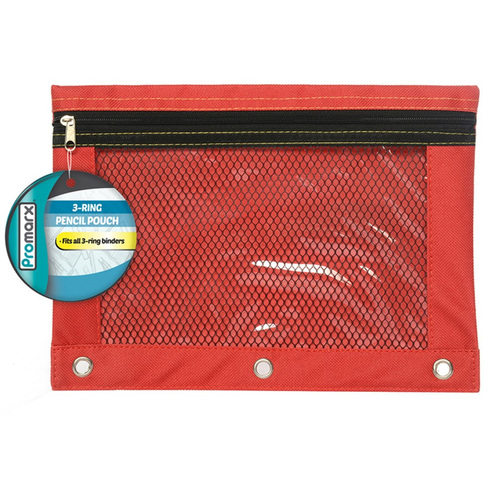KITPP20P4510224 - 3 Ring Pencil Pouch W Mesh 10X7.5 in Pencils & Accessories