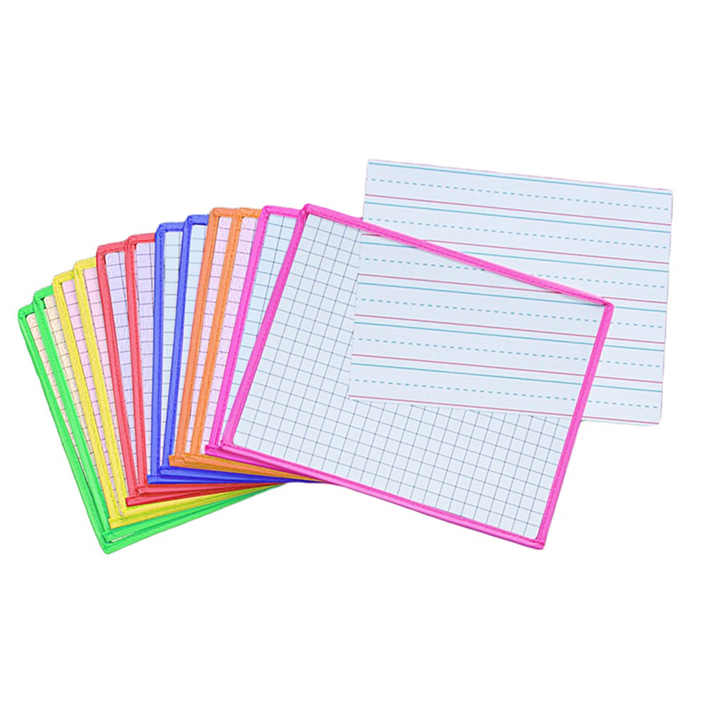 KLS9164 - Kleenslate Dry Erase Board 12Pk Sys Dry Erase Sleeves 2 Side Templates in Dry Erase Sheets