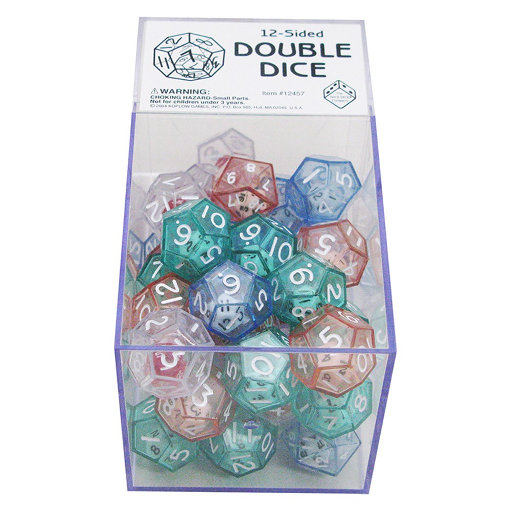 12-Sided Double Dice, Box of 40 - KOP12602 | Koplow Games Inc. | Dice