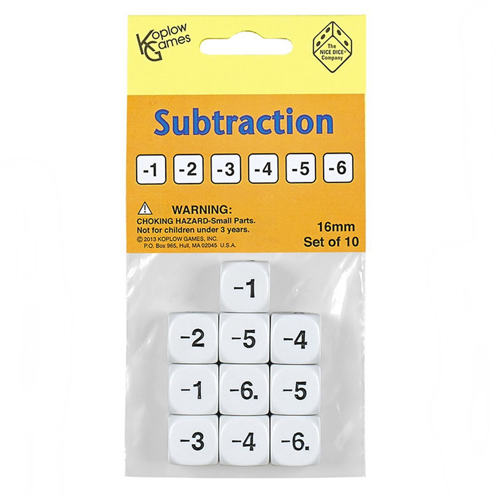 KOP18207 - Subtraction Dice Set Of 10 in Dice