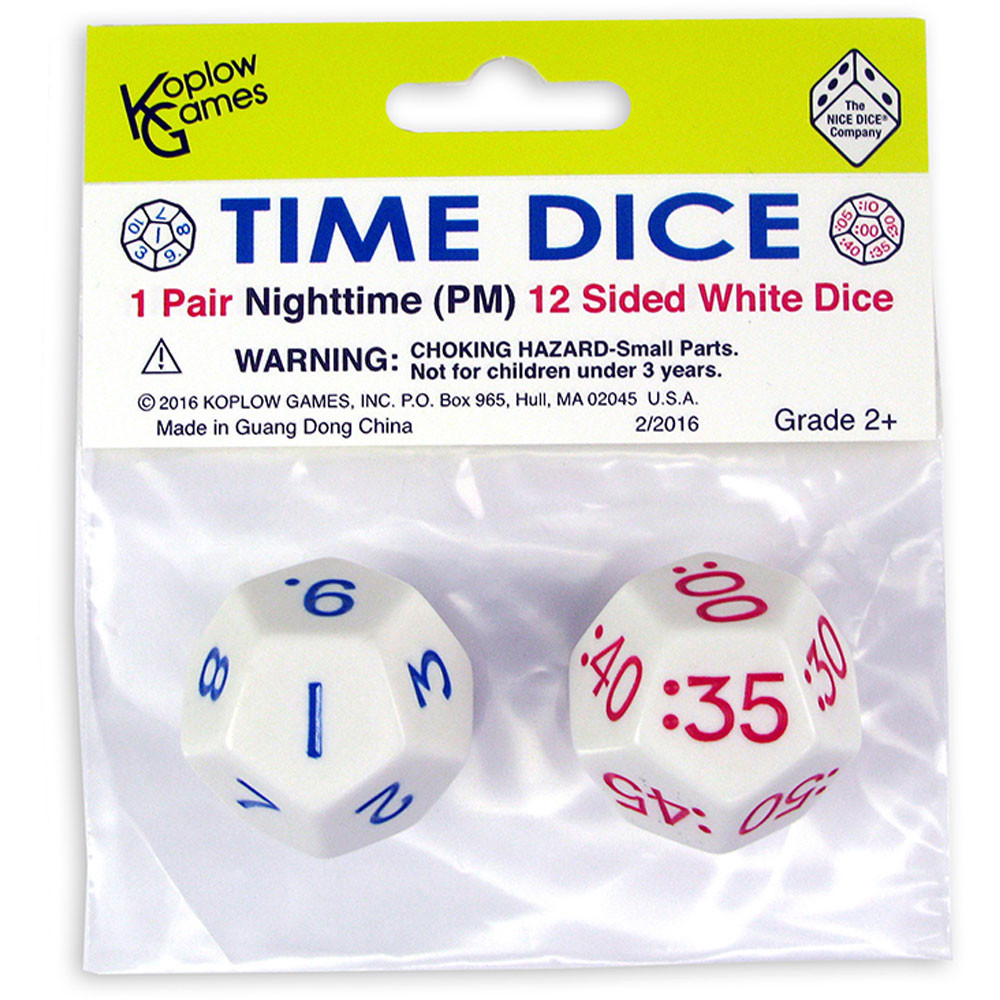 KOP18844 - Time Dice Pair Of White Pm in Dice