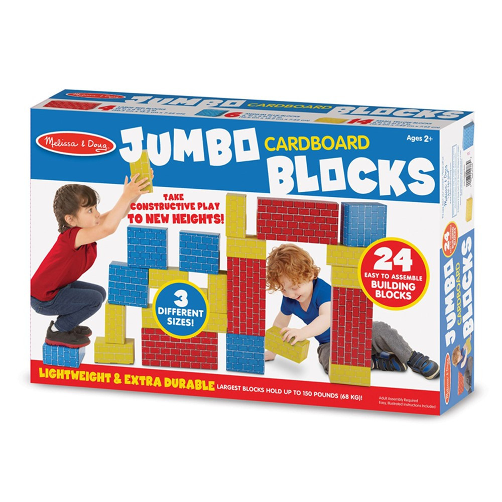 Jumbo Cardboard Blocks, 24-Piece Set - LCI2783 | Melissa & Doug | Blocks & Construction Play