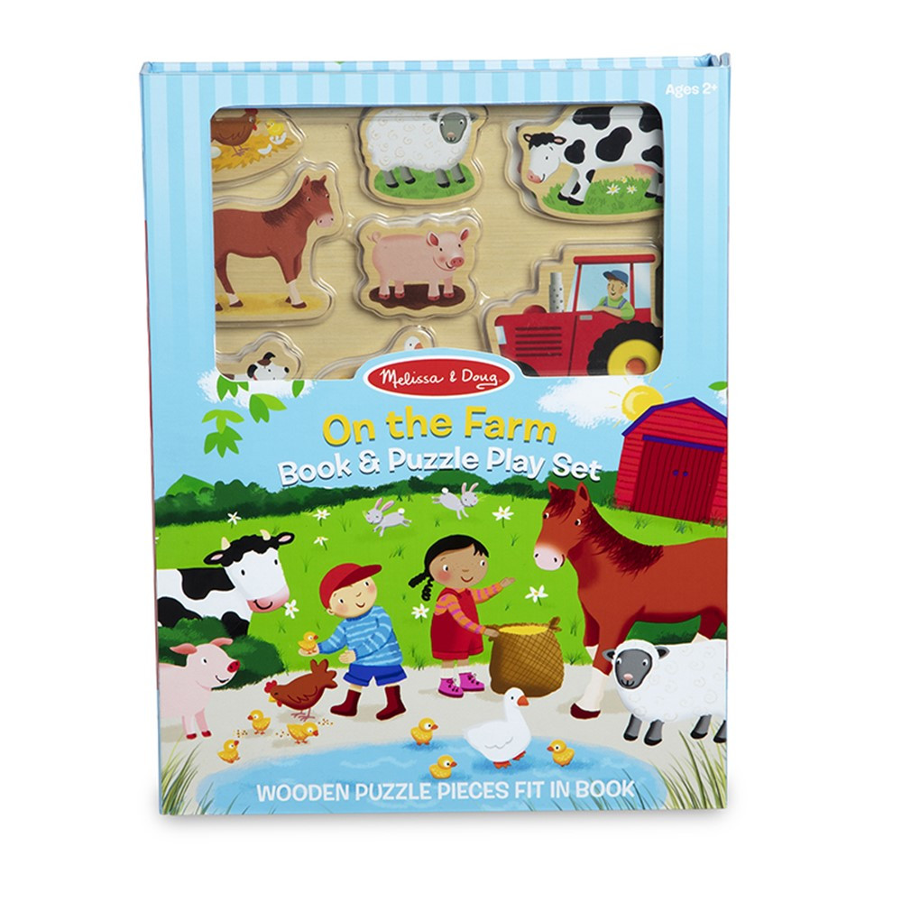 Book & Puzzle Play Set: On the Farm - LCI31591 | Melissa & Doug | Wooden Puzzles