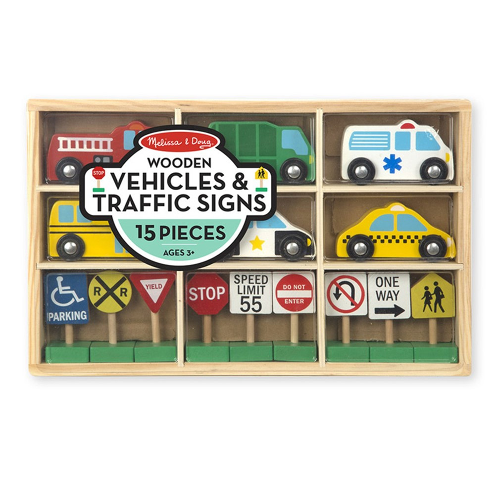 LCI3177 - Wooden Vehicles And Traffic Signs in Vehicles