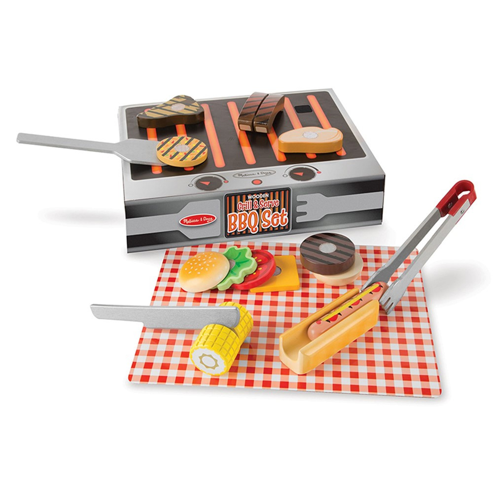 Wooden Grill & Serve BBQ Set - LCI9280 | Melissa & Doug | Pretend & Play