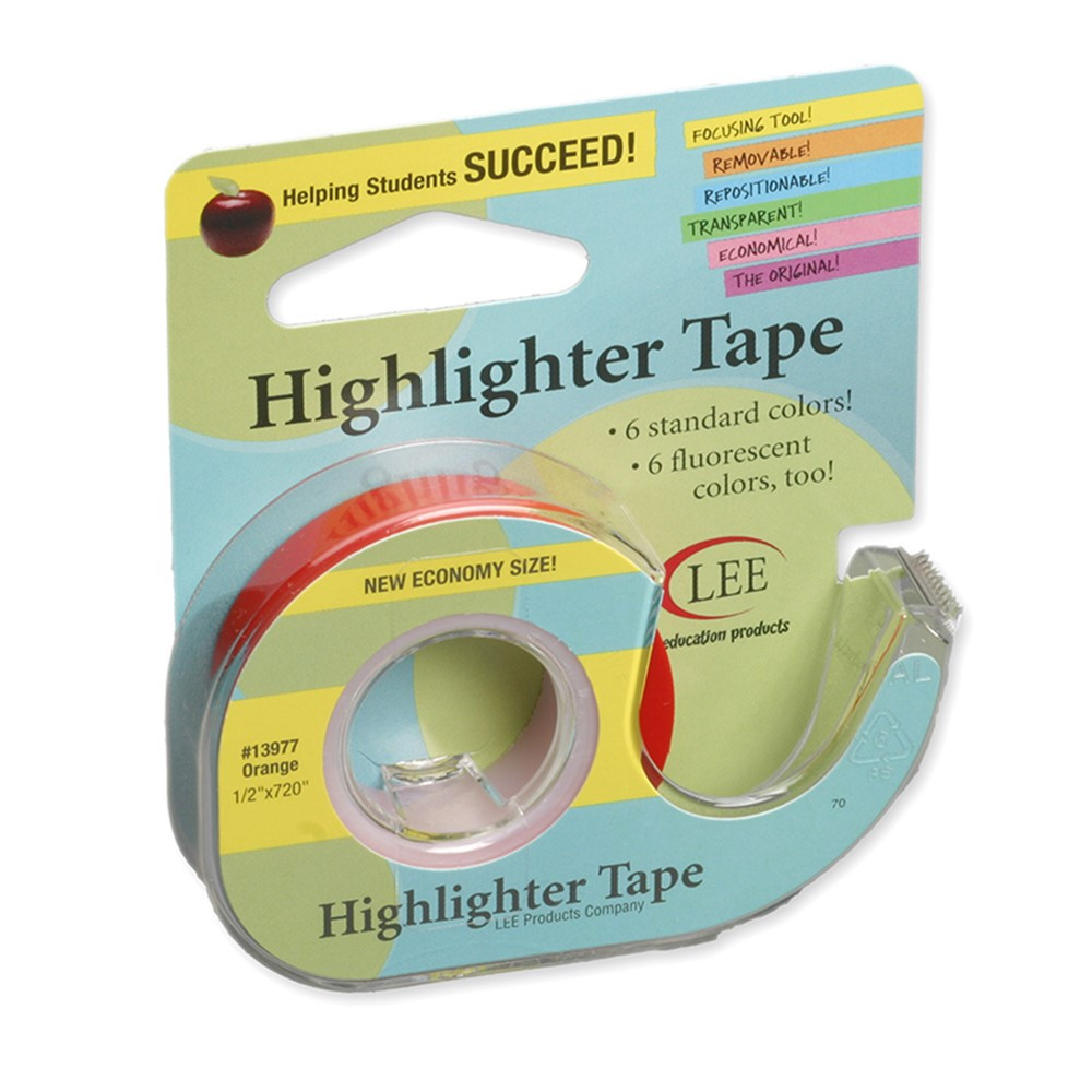 LEE13977 - Removable Highlighter Tape Orange in Tape & Tape Dispensers