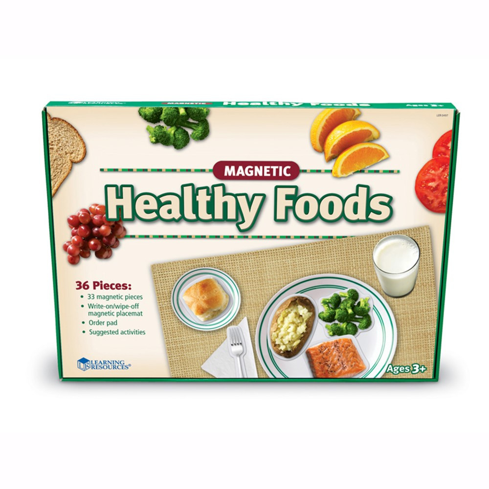 LER0497 - Magnetic Healthy Foods 34 Pcs W/ Placemat in Play Food
