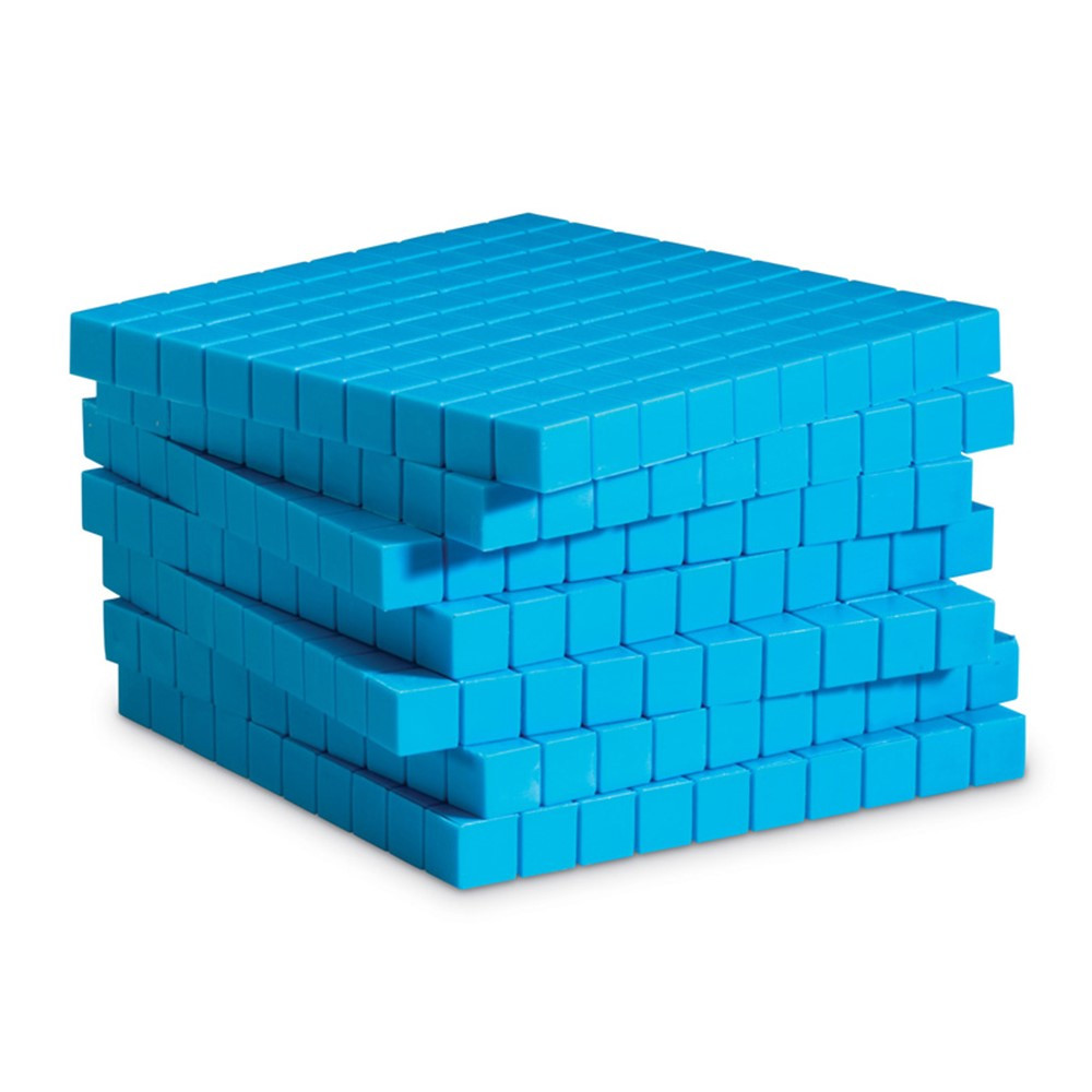 LER0926 - Base Ten Flats Plastic Blue 10/Pk 1X10x10cm in Base Ten