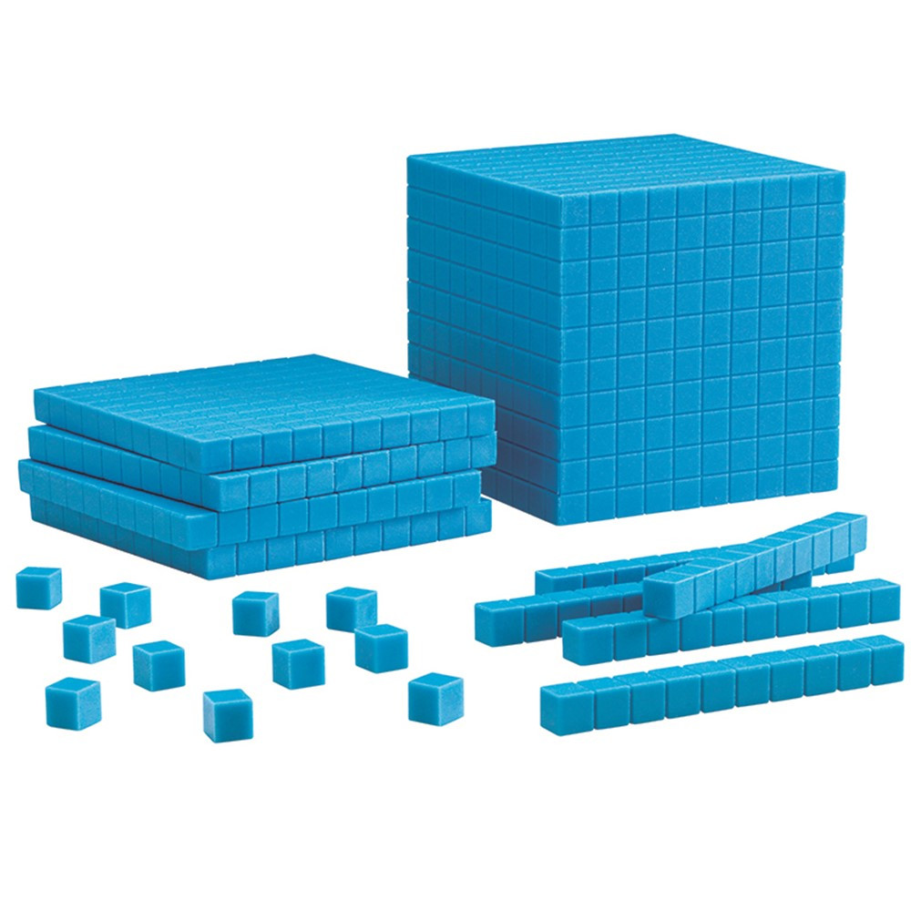 LER0930 - Base Ten Starter Set Plastic Blue 100 Units 30 Rods 10 Flats 1 Cube in Base Ten