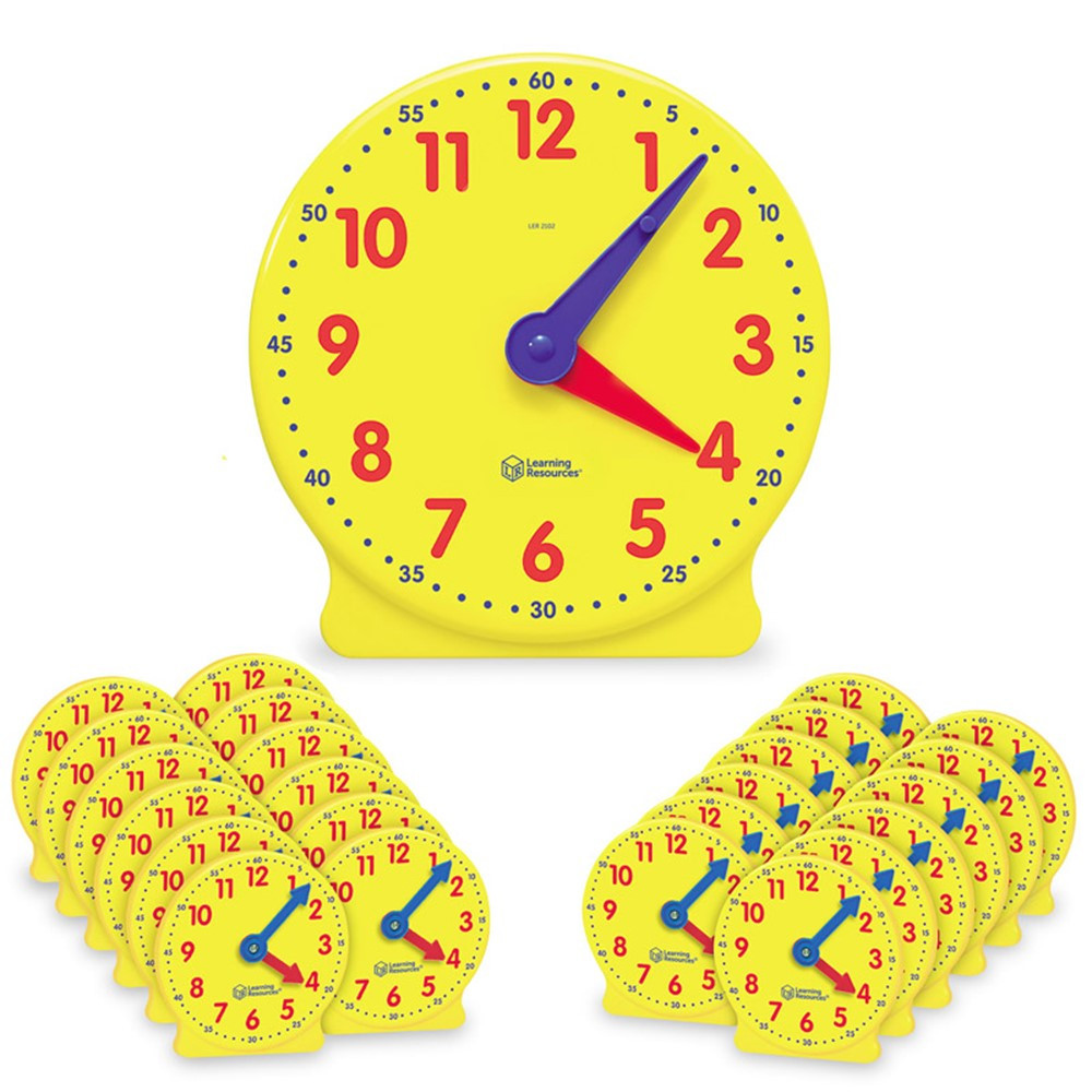 LER2102 - Classroom Clock Kit 2094 & 24 Mini Clocks in Time