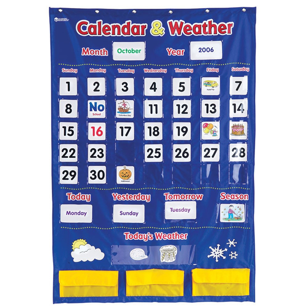 LER2418 - Calendar And Weather Pocket Chart in Pocket Charts
