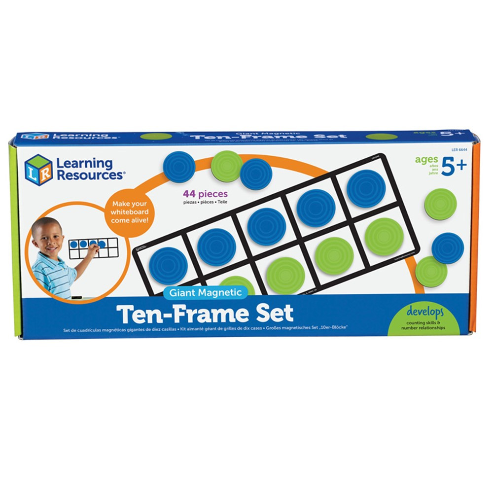 Learning Resources Giant Magnetic Ten Frame Set 4 Frames 40 Pieces 6644 