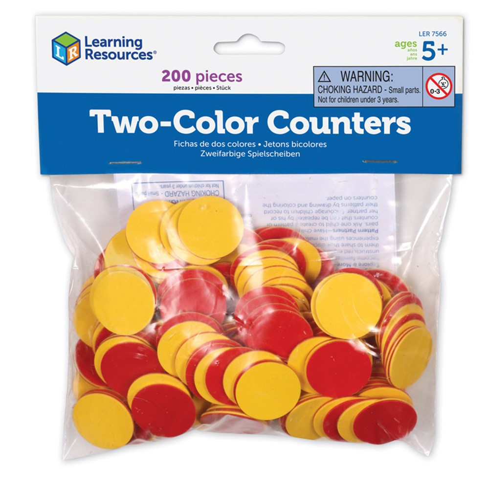 LER7566 - Two Color Counters Red And Yellow Set Of 200 in Measurement