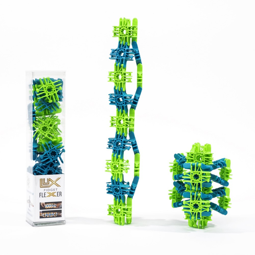 Fidget Flexers, Neon Teal/Neon Green - LXBFFTBNG | Lux Blox Llc | Blocks & Construction Play