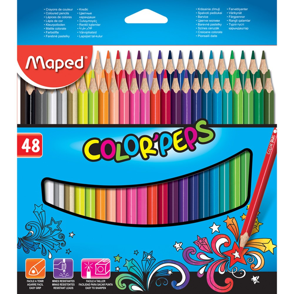 Maped Color'Peps Triangular Colored Pencils Assorted Colors 48