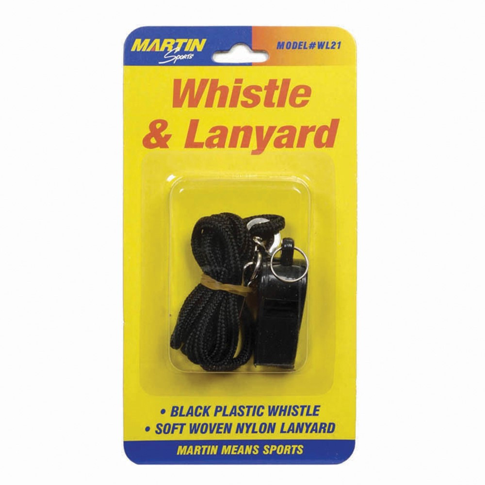 MASWL21 - Whistle & Lanyard No P20 & Lanyard On Blister Card in Whistles