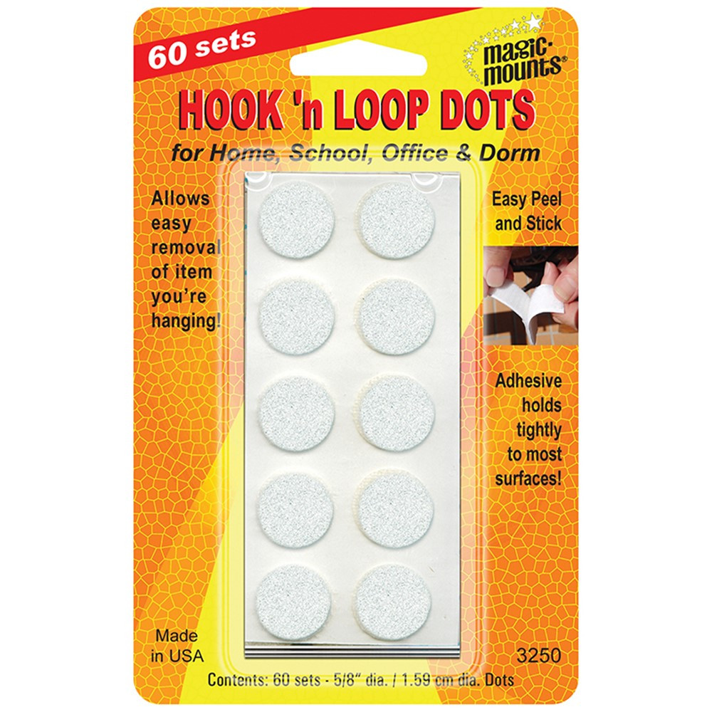 MIL3250W - Hook N Loop 5/8 Dots 60 Sts in Velcro
