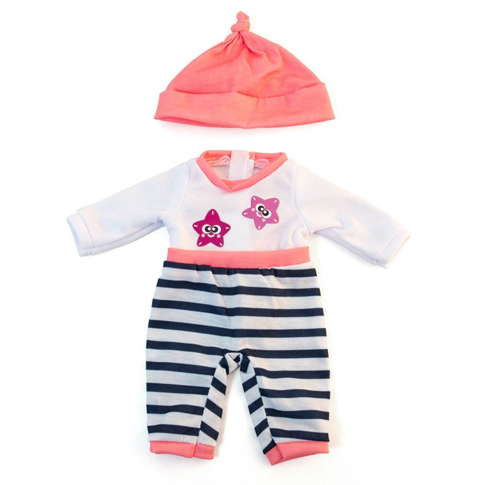 Doll Clothes, Fits 12-5/8" Dolls, Cold Weather Salmon Pajamas - MLE31632 | Miniland Educational Corporation | Dolls