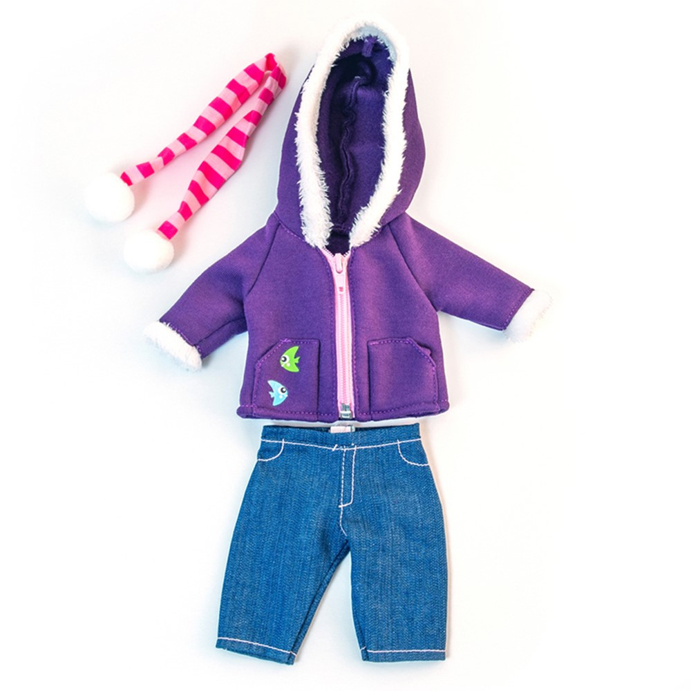 Doll Clothes, Fits 12-5/8" Dolls, Cold Weather Purple Fleece Set - MLE31637 | Miniland Educational Corporation | Dolls