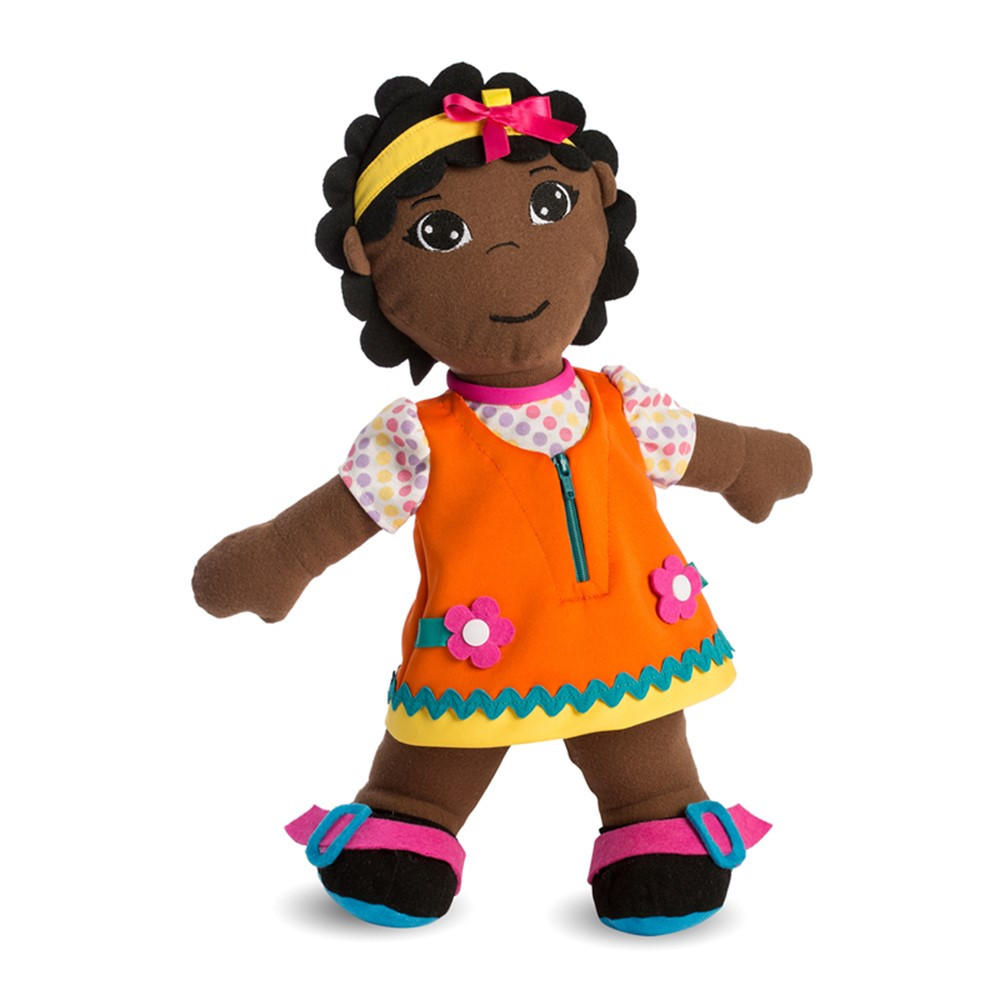 Multicultural Fastening Dolls, African Girl - MLE96318 | Miniland Educational Corporation | Dolls