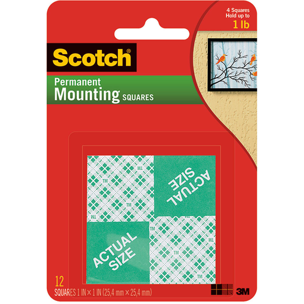 MMM111 - Mounting Squares 1 Inch 16 1In Squares Per Pk in Adhesives