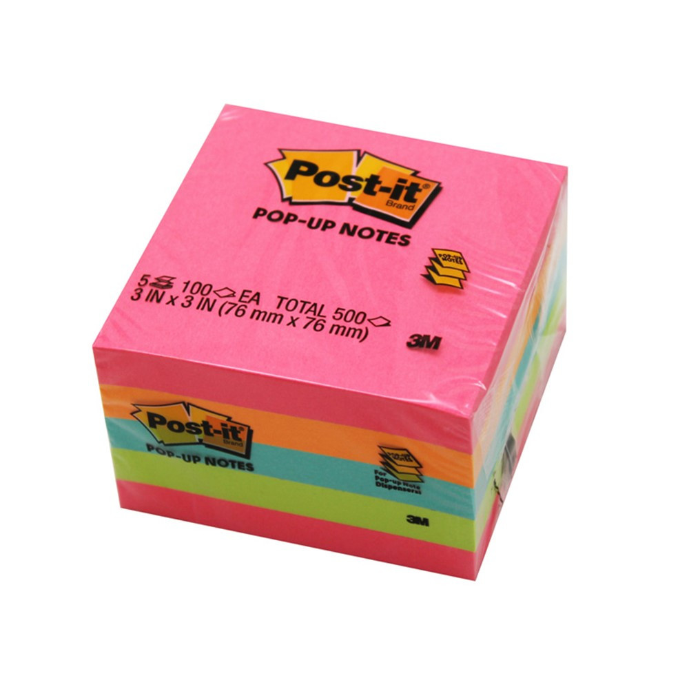MMM33015AN - Pop-Up Notes 3X3 100Sht/Pk 5Pd/Pk Neon in Post It & Self-stick Notes