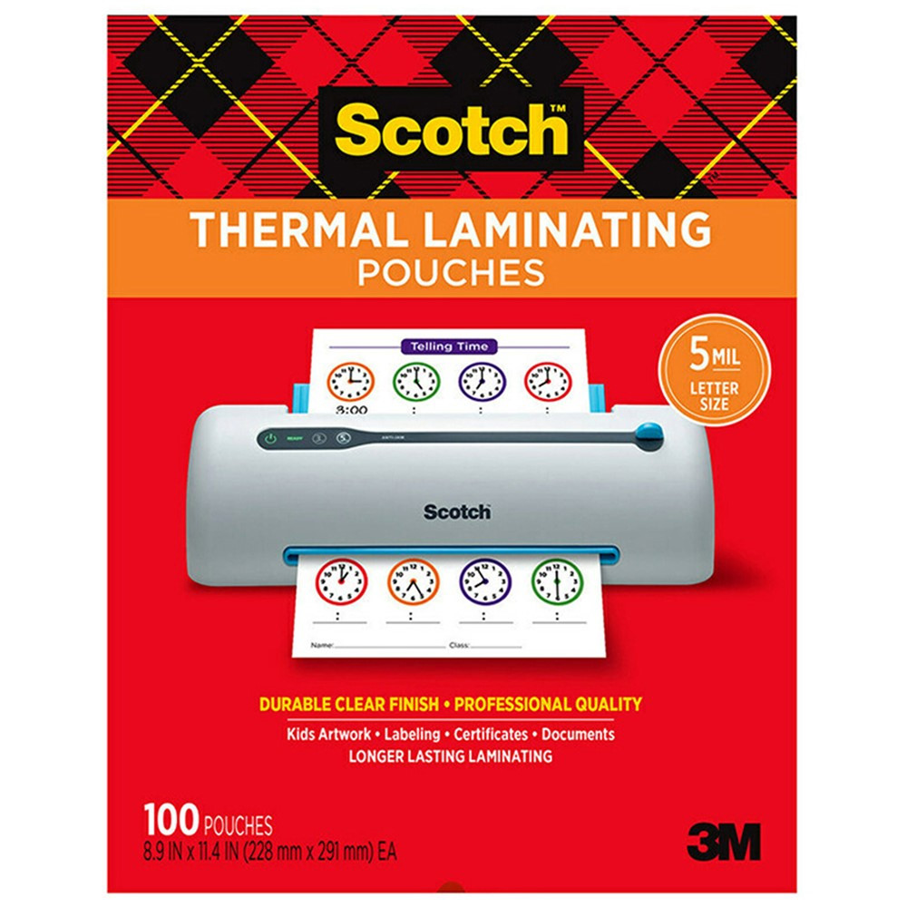 Thermal Laminating Pouches, 5 mil Size, Pack of 200 - MMMTP5854100 | 3M Company | Laminating Film