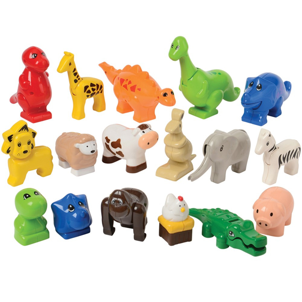 Animals for Preschool Sized Building Blocks, 17 Pieces - MTC607 | Marvel Education Company | Blocks & Construction Play